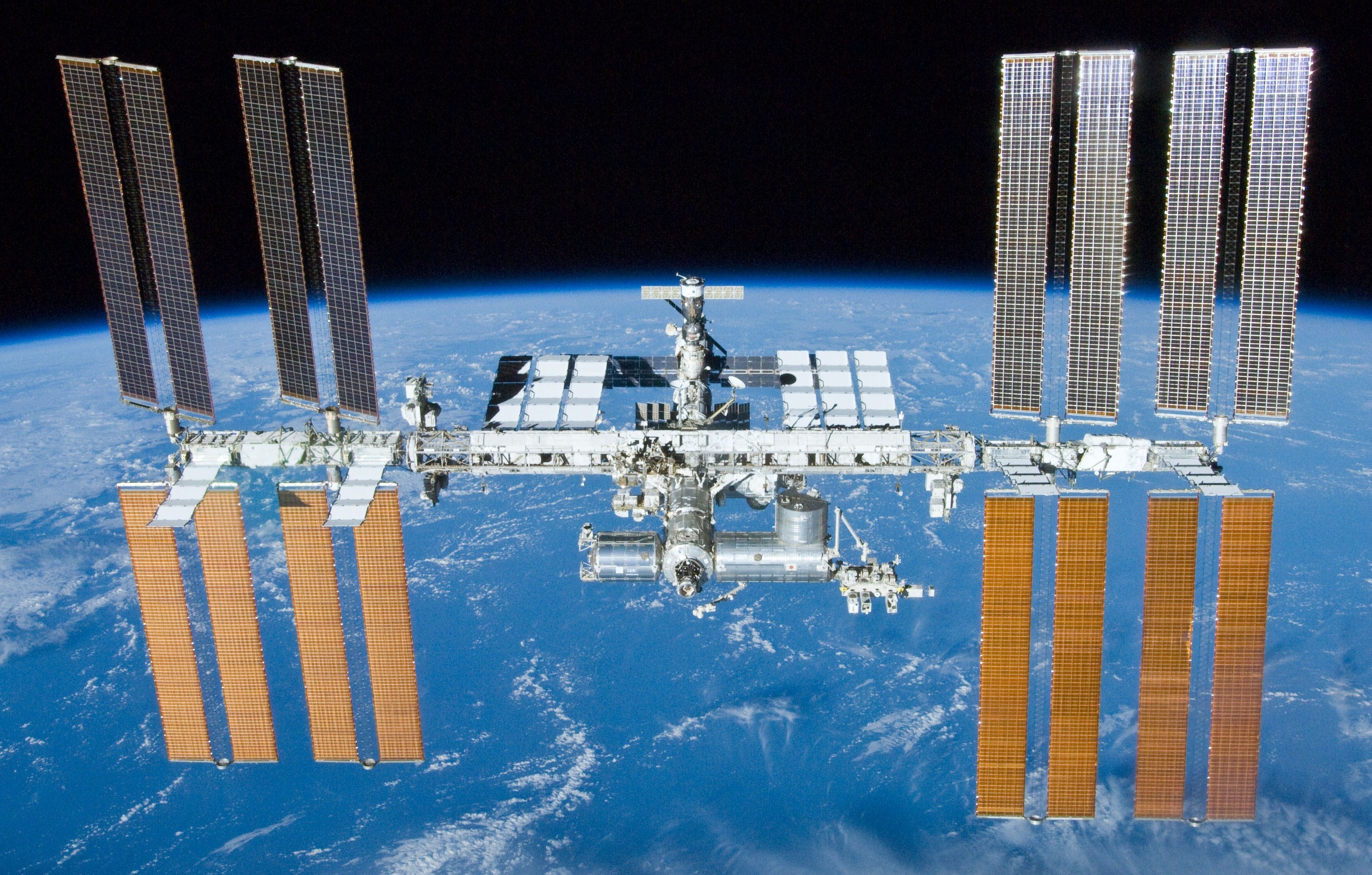 The International Space Station photographed against Earth